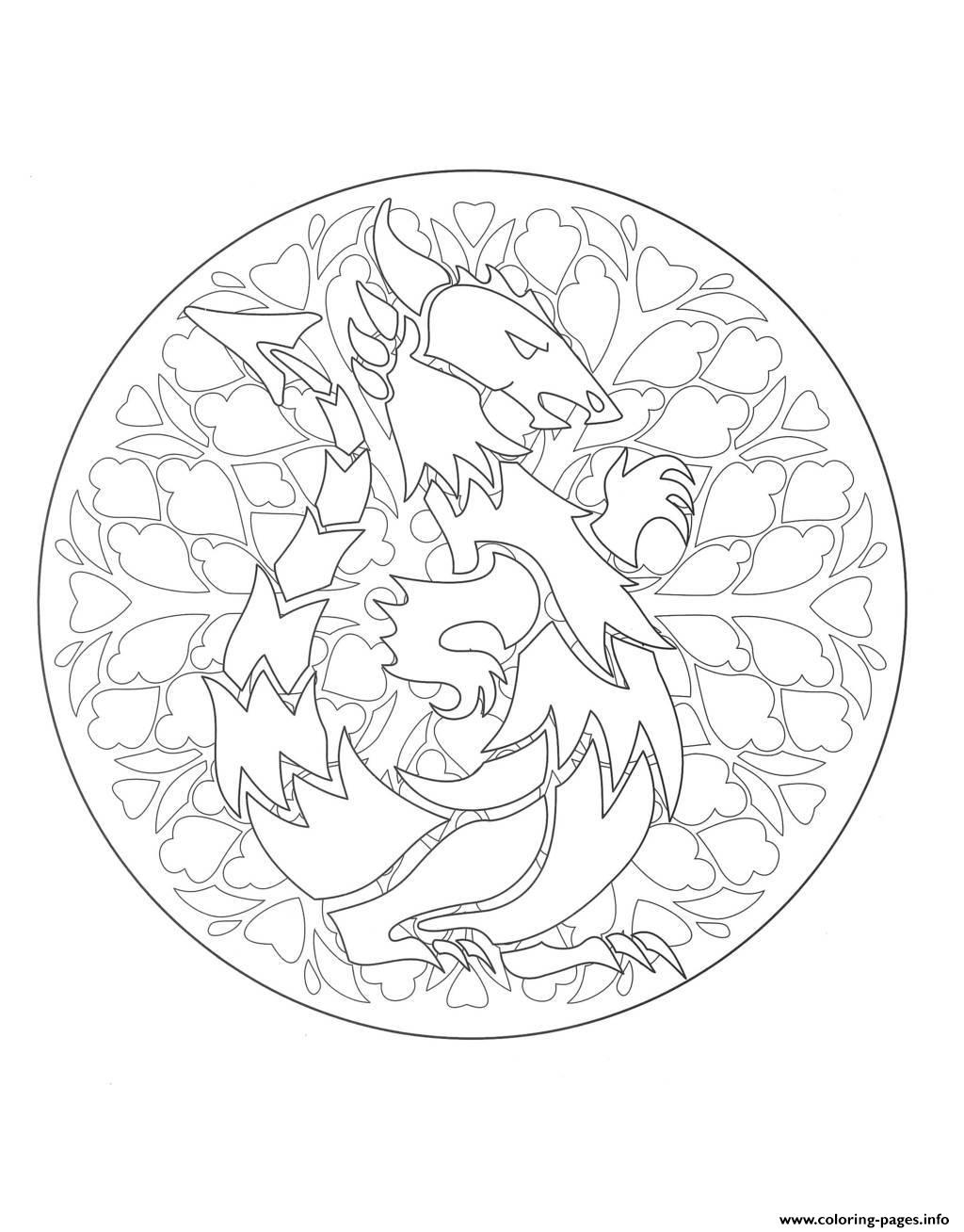 Mandala Dragon 1  coloring